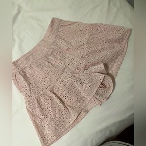 Pink eyelet short BCBG